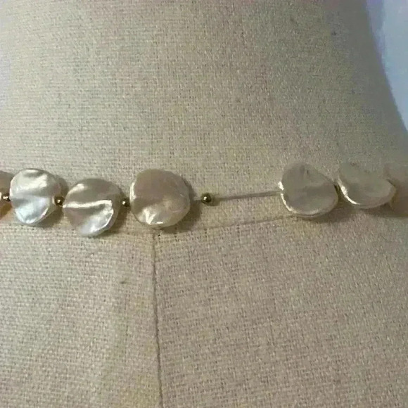 Pearlized Beaded String Necklace. 34” Total Length - Picture 3 of 5